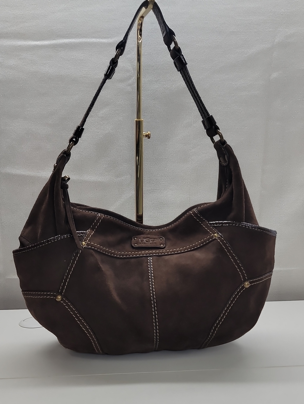 Y2k UGG Dark Brown Suede Shoulder Hobo Bag